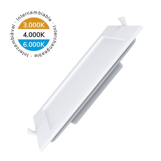 DOWNLIGHT LED PRO CCT CUADRADO 3 AÑOS GARANTIA 12W